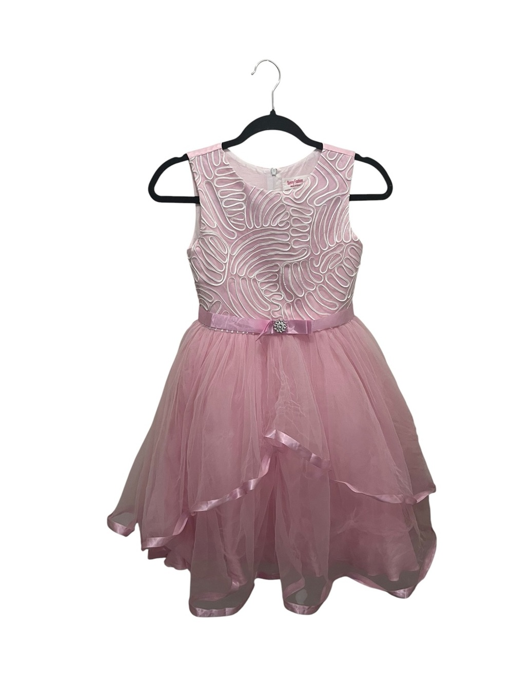 Girls Pink Party Dress with Tulle Skirt Sz 10